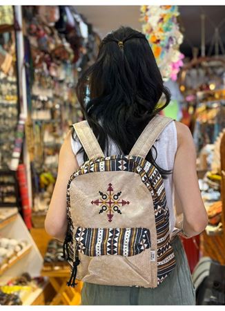 DOKUMA PAMUK SIRT ÇANTASI