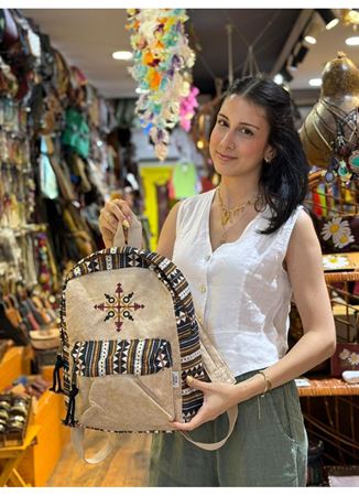 DOKUMA PAMUK SIRT ÇANTASI