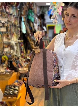 DOKUMA PAMUK SIRT ÇANTASI