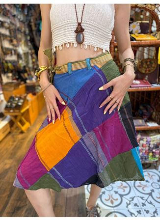 Belden Bağlamalı Nepal Etek Kısa