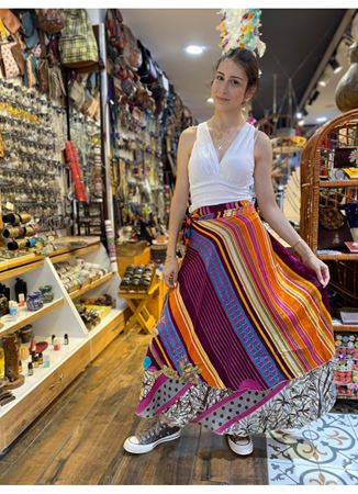 Çift Taraflı Nepal İpek Etek