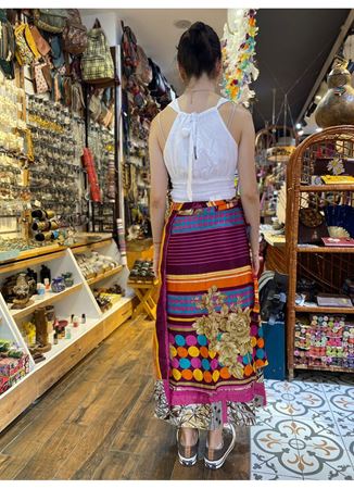 Çift Taraflı Nepal İpek Etek