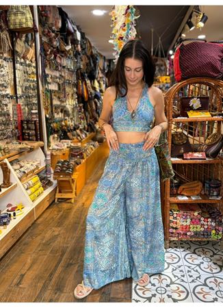 Alt Üst İpek Takım Mavi