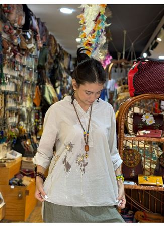 İtalyan Pamuk Gömlek Krem