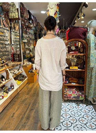 İtalyan Pamuk Gömlek Krem