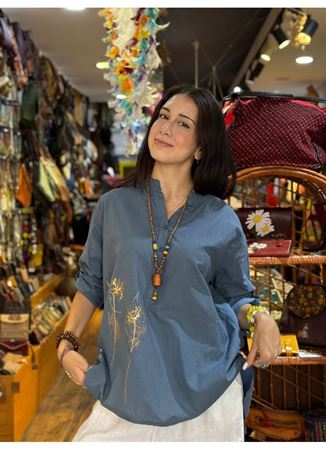 İtalyan Pamuk Gömlek Mavi