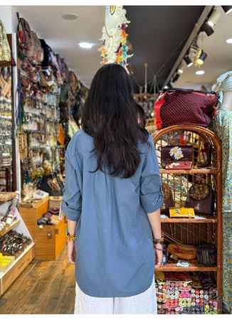 İtalyan Pamuk Gömlek Mavi