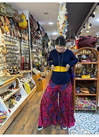 Hint Çiçekli Pantolon Pembe