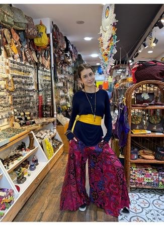 Hint Çiçekli Pantolon Pembe