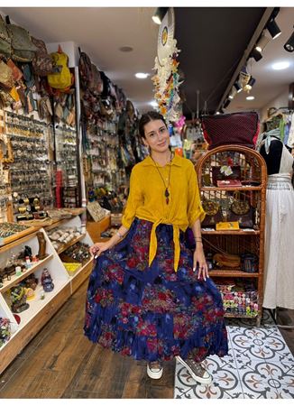 Patchwork Beli Lastikli Etek