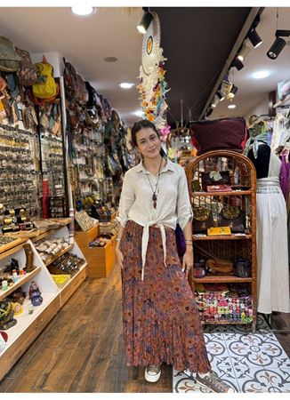 Patcwork Beli Lastikli Etek