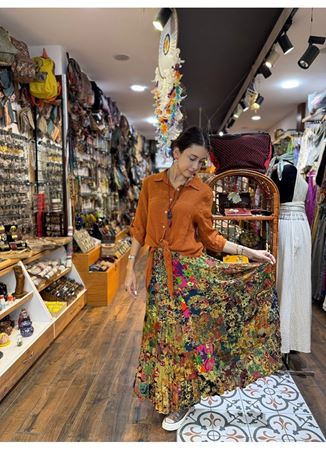 Patchwork Beli Lastikli Etek