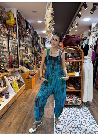 Patchwork Şalvar Tulum Turkuaz