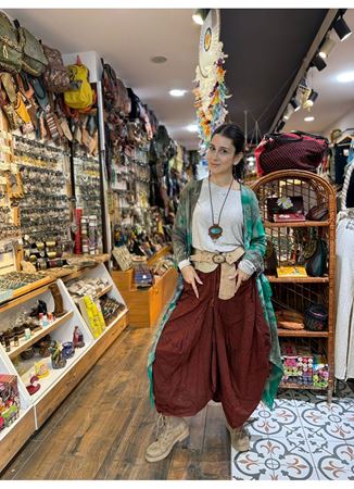 Nepal Şalvar Etek Bordo