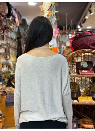 İtalyan Pamuk Bluz Gri