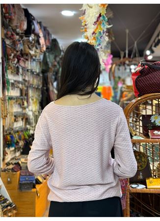 İtalyan Pamuk Bluz Pudra