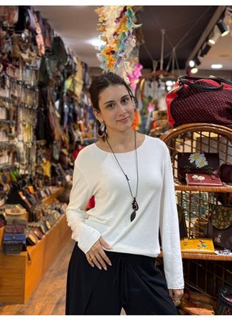 İtalyan Pamuk Bluz Beyaz