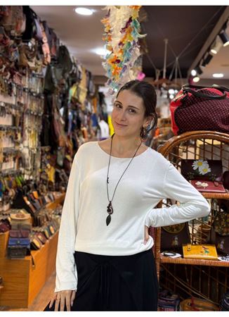 İtalyan Pamuk Bluz Beyaz