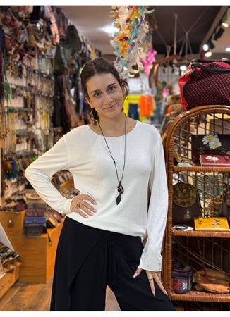 İtalyan Pamuk Bluz Beyaz