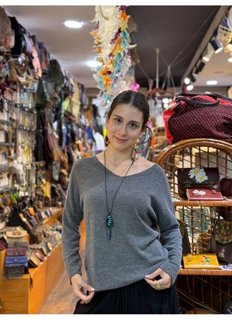 İtalyan Pamuk Bluz Gri