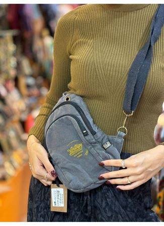 Old Cotton Gri Bel Çantası 