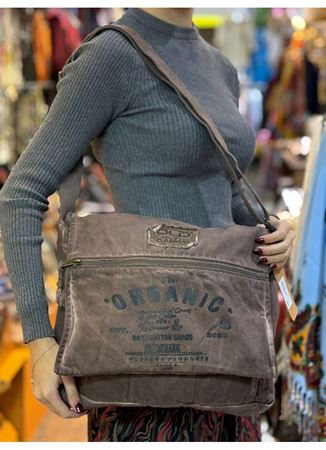 Old Cotton Postacı Çantası Kahverengi