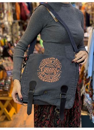 Old Cotton Postacı Çantası Gri