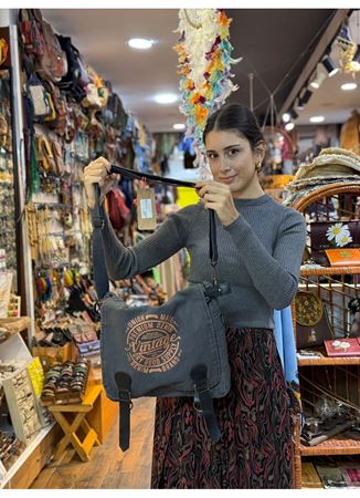 Old Cotton Postacı Çantası Gri