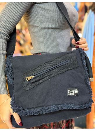 Old Cotton Postacı Çantası Siyah