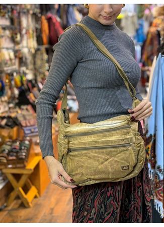 Old Cotton Postacı Çantası Sarı