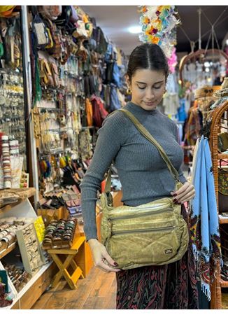 Old Cotton Postacı Çantası Sarı