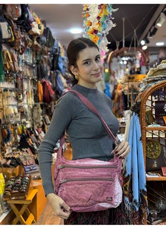 Old Cotton Postacı Çantası Pembe