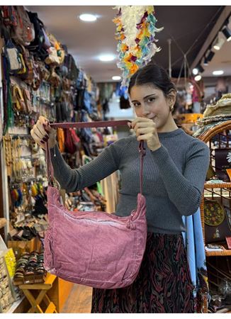 Old Cotton Postacı Çantası Pembe