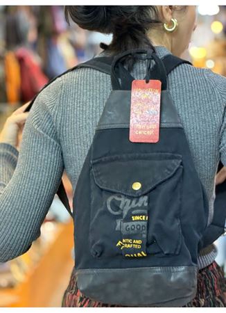 Old Cotton Küçük Sırt Çantası Siyah