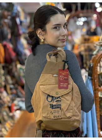 Old Cotton Küçük Sırt Çantası Kahverengi