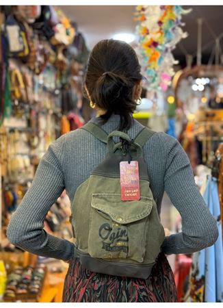 Old Cotton Küçük Sırt Çantası Yeşil