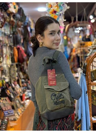 Old Cotton Küçük Sırt Çantası Yeşil