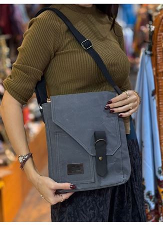 Old Cotton Postacı Çantası Gri