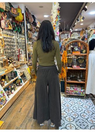 Kadife Pantolon Kemerli Acı Kahve