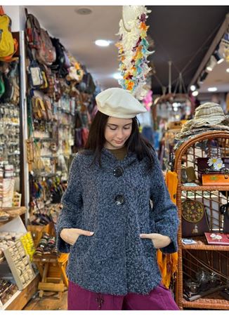 İtalyan Keçe Kaban Gri