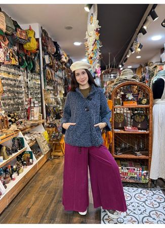 İtalyan Keçe Kaban Gri