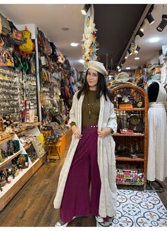 İtalyan Keten Kaftan Krem