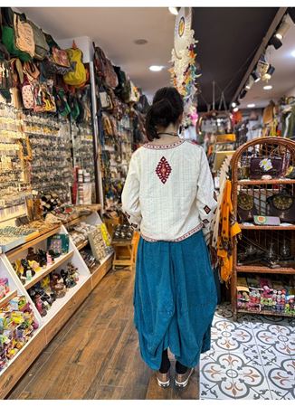 Nepal Şalvar Etek Mavi