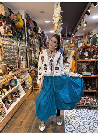 Nepal Şalvar Etek Mavi