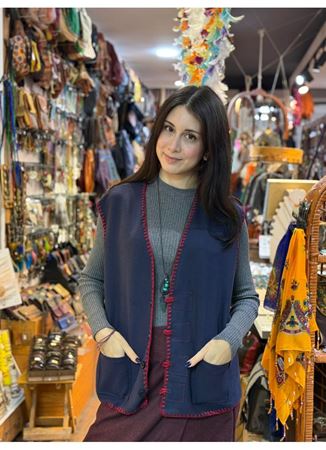 ÖZEL TASARIM DOKUMA KEÇE YELEK