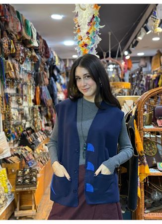 ÖZEL TASARIM DOKUMA KEÇE YELEK 