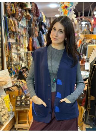 ÖZEL TASARIM DOKUMA KEÇE YELEK 