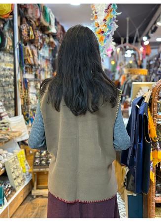 ÖZEL TASARIM DOKUMA KEÇE YELEK 