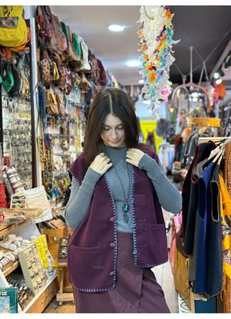 ÖZEL TASARIM DOKUMA KEÇE YELEK