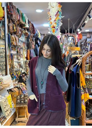 ÖZEL TASARIM DOKUMA KEÇE YELEK